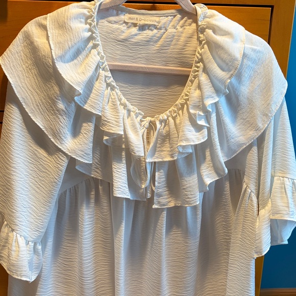 Ivory Ruffle Blouse - Picture 2 of 7